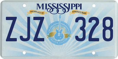 MS license plate ZJZ328
