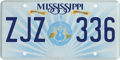 MS license plate ZJZ336