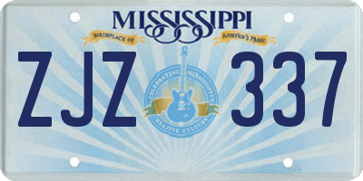 MS license plate ZJZ337