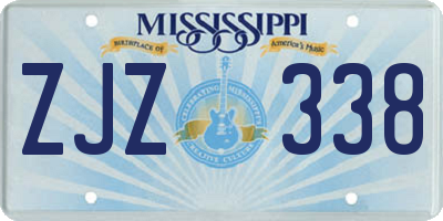 MS license plate ZJZ338