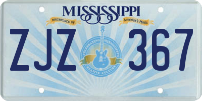 MS license plate ZJZ367