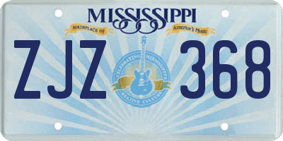 MS license plate ZJZ368