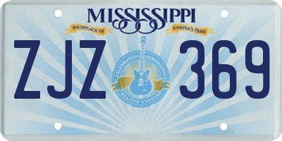 MS license plate ZJZ369