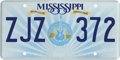 MS license plate ZJZ372