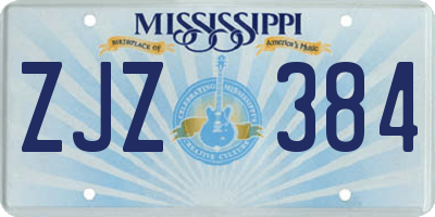 MS license plate ZJZ384