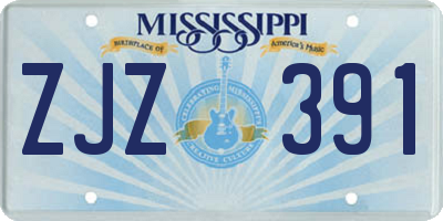 MS license plate ZJZ391
