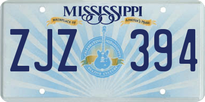 MS license plate ZJZ394