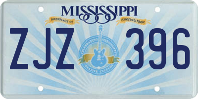 MS license plate ZJZ396