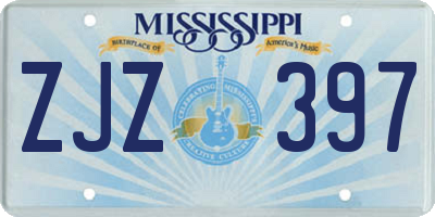 MS license plate ZJZ397