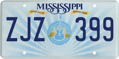 MS license plate ZJZ399