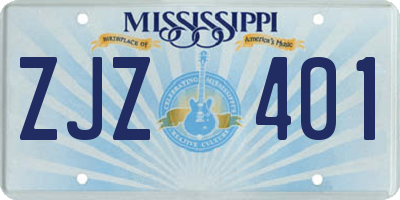 MS license plate ZJZ401