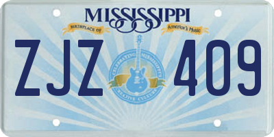 MS license plate ZJZ409