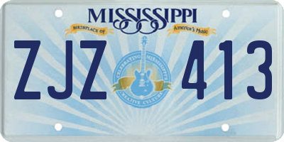 MS license plate ZJZ413