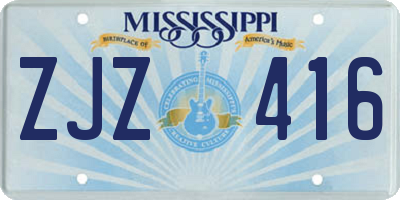 MS license plate ZJZ416