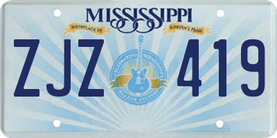 MS license plate ZJZ419
