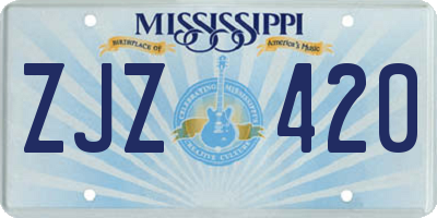 MS license plate ZJZ420