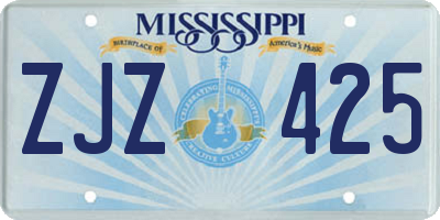 MS license plate ZJZ425
