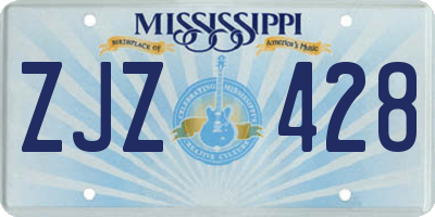 MS license plate ZJZ428