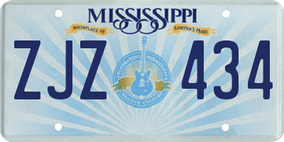 MS license plate ZJZ434