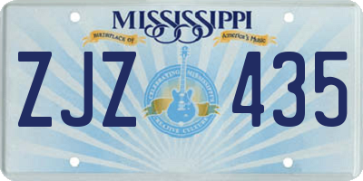 MS license plate ZJZ435