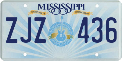 MS license plate ZJZ436