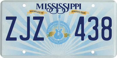 MS license plate ZJZ438
