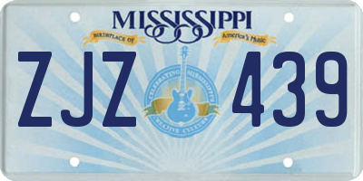 MS license plate ZJZ439