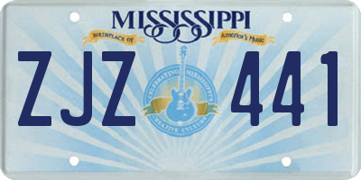 MS license plate ZJZ441