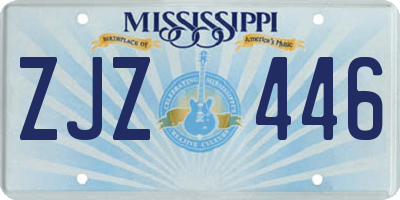 MS license plate ZJZ446