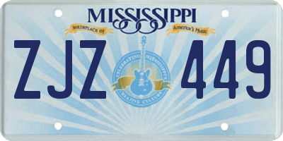 MS license plate ZJZ449