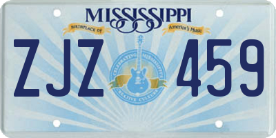 MS license plate ZJZ459