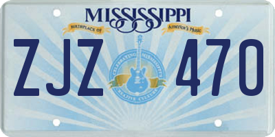 MS license plate ZJZ470