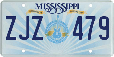 MS license plate ZJZ479
