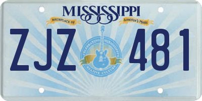 MS license plate ZJZ481