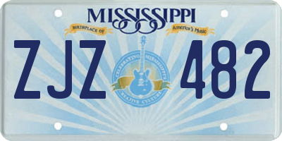 MS license plate ZJZ482
