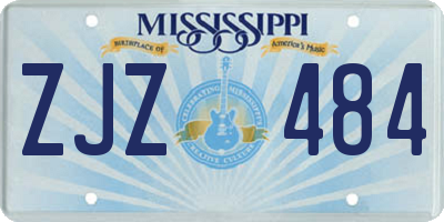 MS license plate ZJZ484