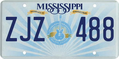 MS license plate ZJZ488