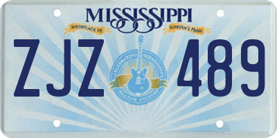 MS license plate ZJZ489