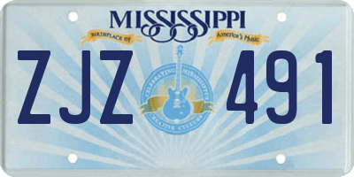 MS license plate ZJZ491