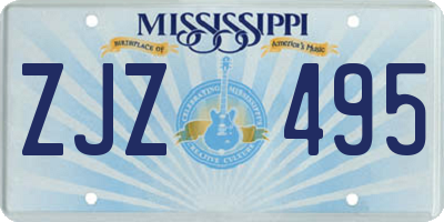 MS license plate ZJZ495