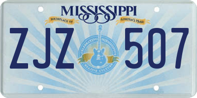 MS license plate ZJZ507