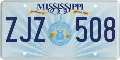 MS license plate ZJZ508