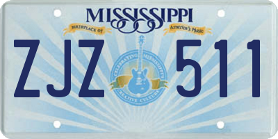 MS license plate ZJZ511