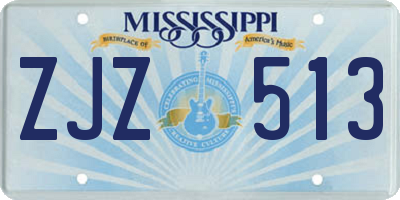 MS license plate ZJZ513