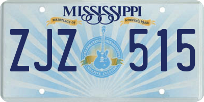 MS license plate ZJZ515