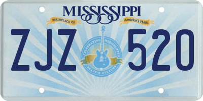 MS license plate ZJZ520