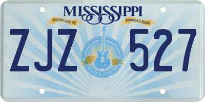 MS license plate ZJZ527