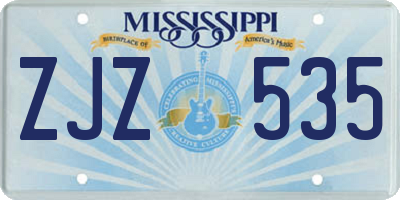 MS license plate ZJZ535