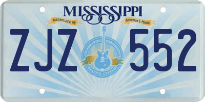 MS license plate ZJZ552