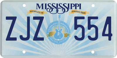 MS license plate ZJZ554